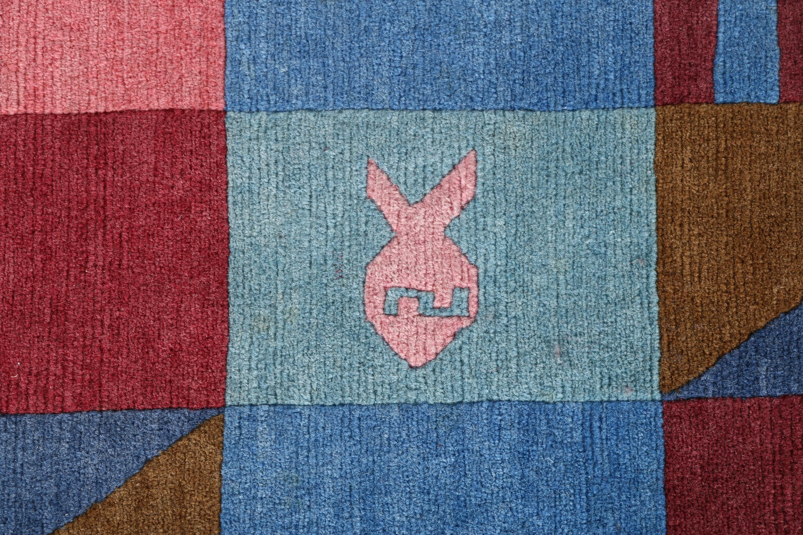 Hand Knotted Tibetan-Style Wool Area Rug