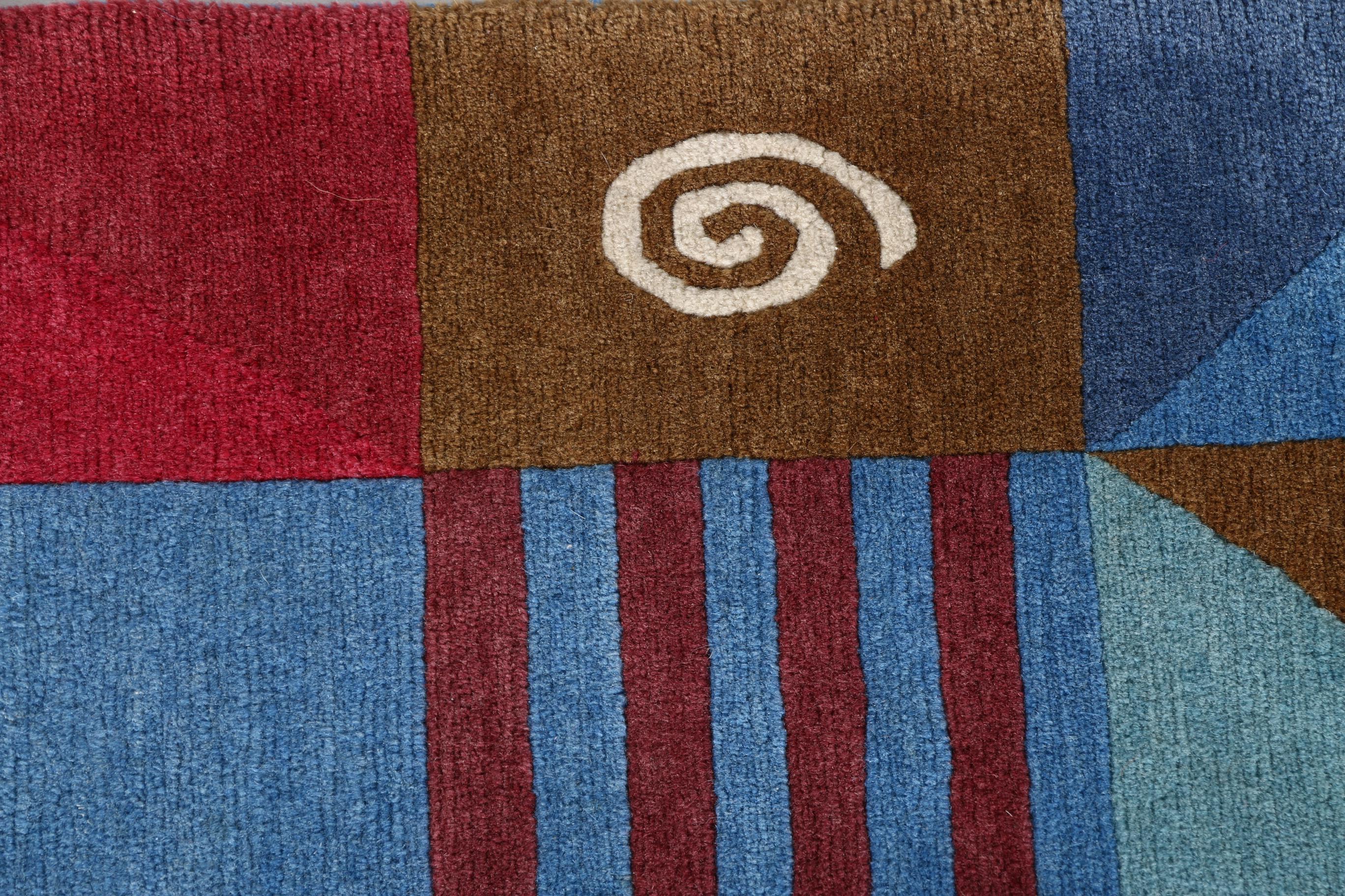 Hand Knotted Tibetan-Style Wool Area Rug