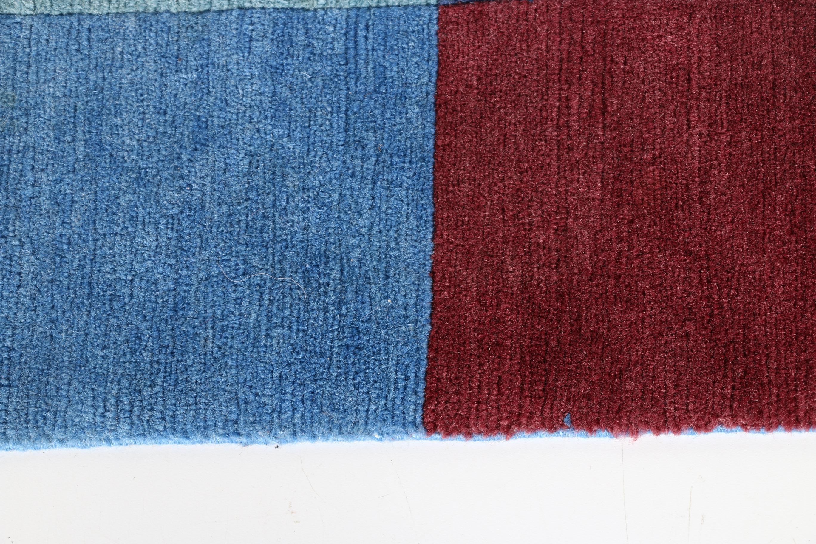 Hand Knotted Tibetan-Style Wool Area Rug