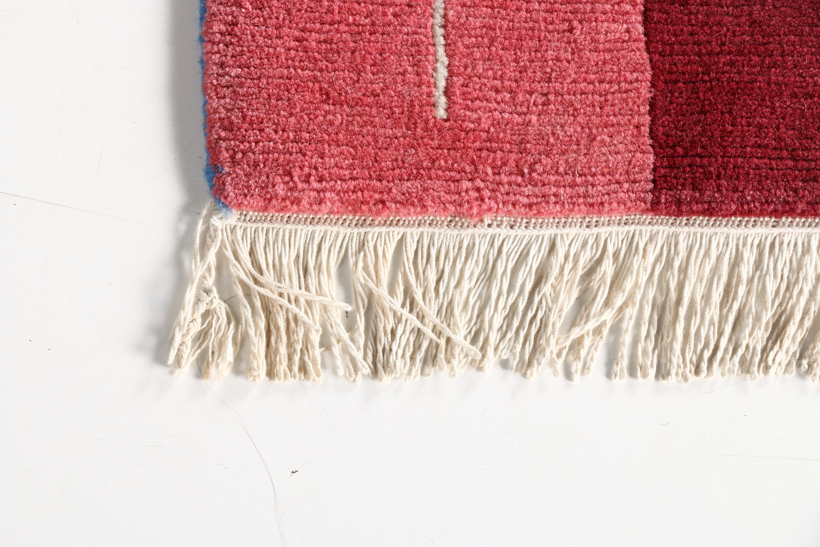 Hand Knotted Tibetan-Style Wool Area Rug