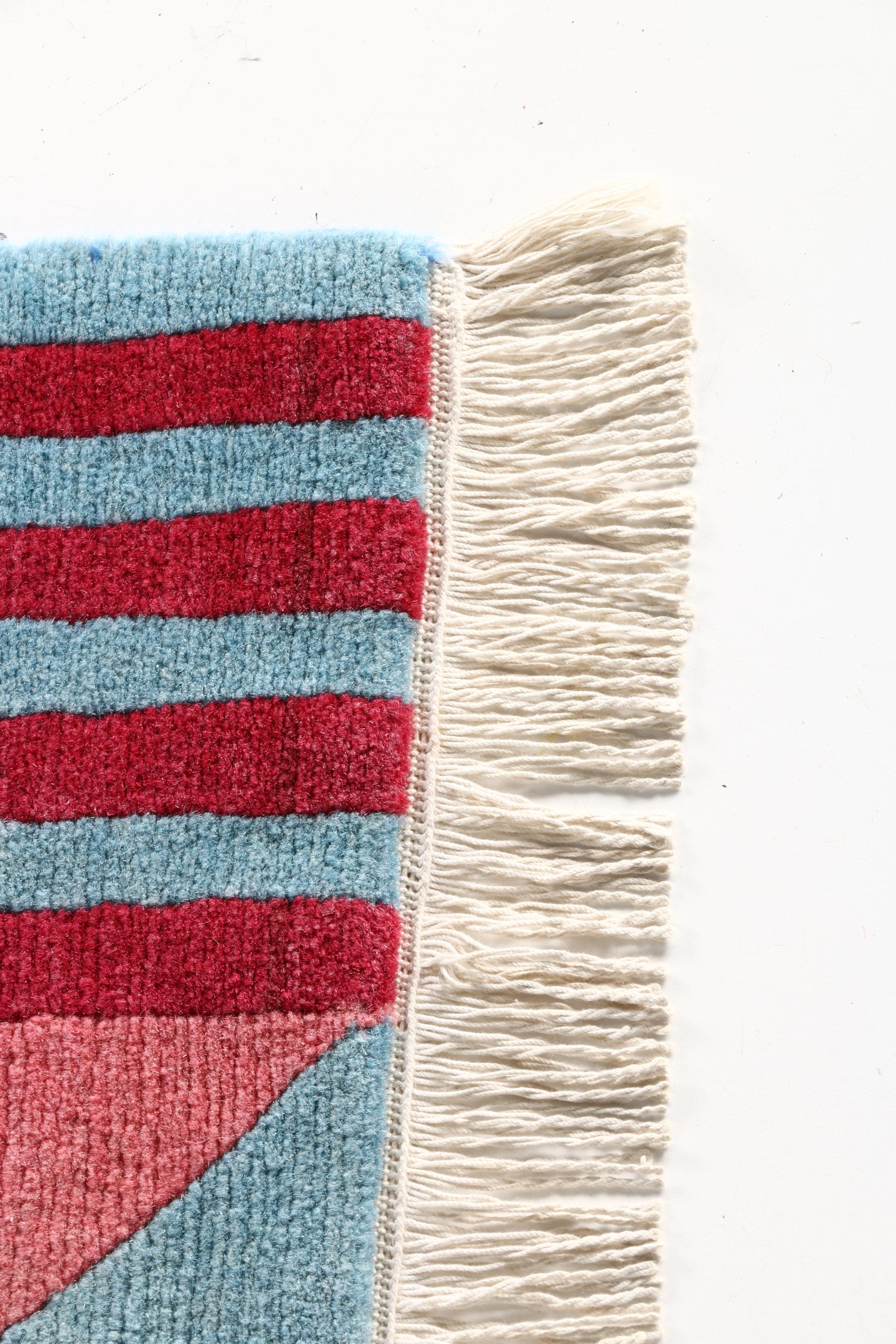 Hand Knotted Tibetan-Style Wool Area Rug