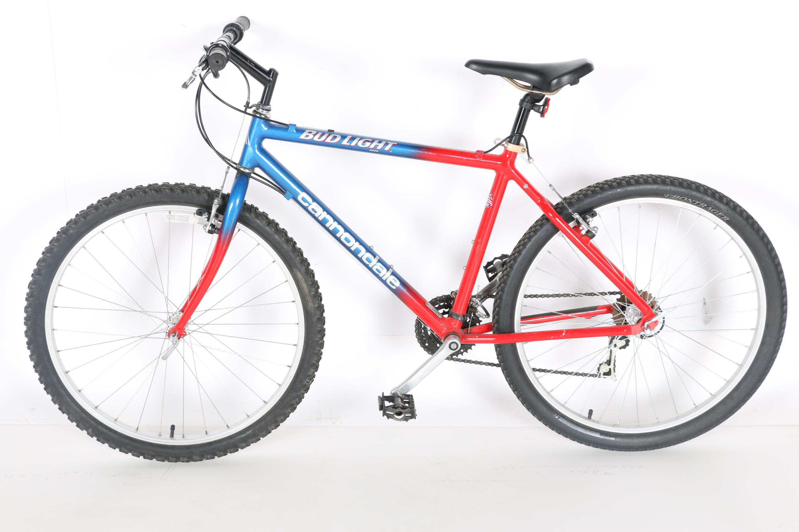 1990s Red and Blue Cannondale "Bud Light" Mountain Bike
