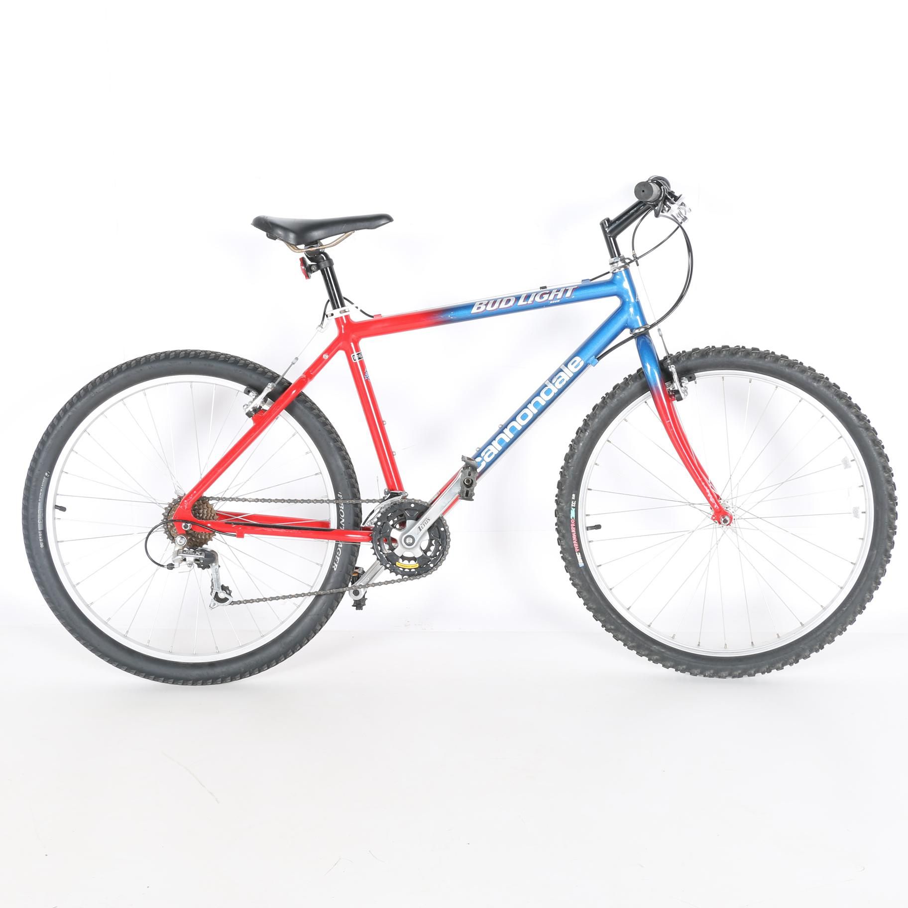 1990s Red and Blue Cannondale "Bud Light" Mountain Bike