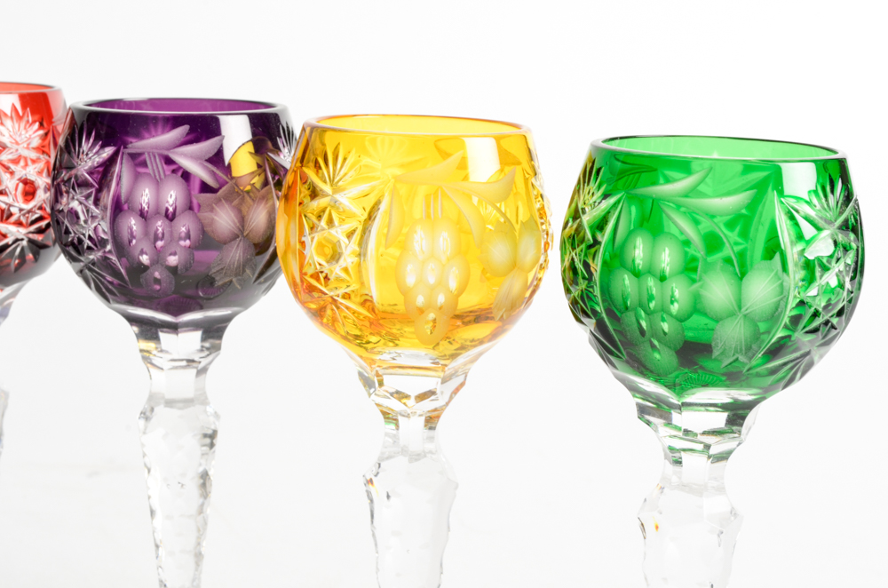 Ajka Crystal "Marsala" Cased Cordial Glasses