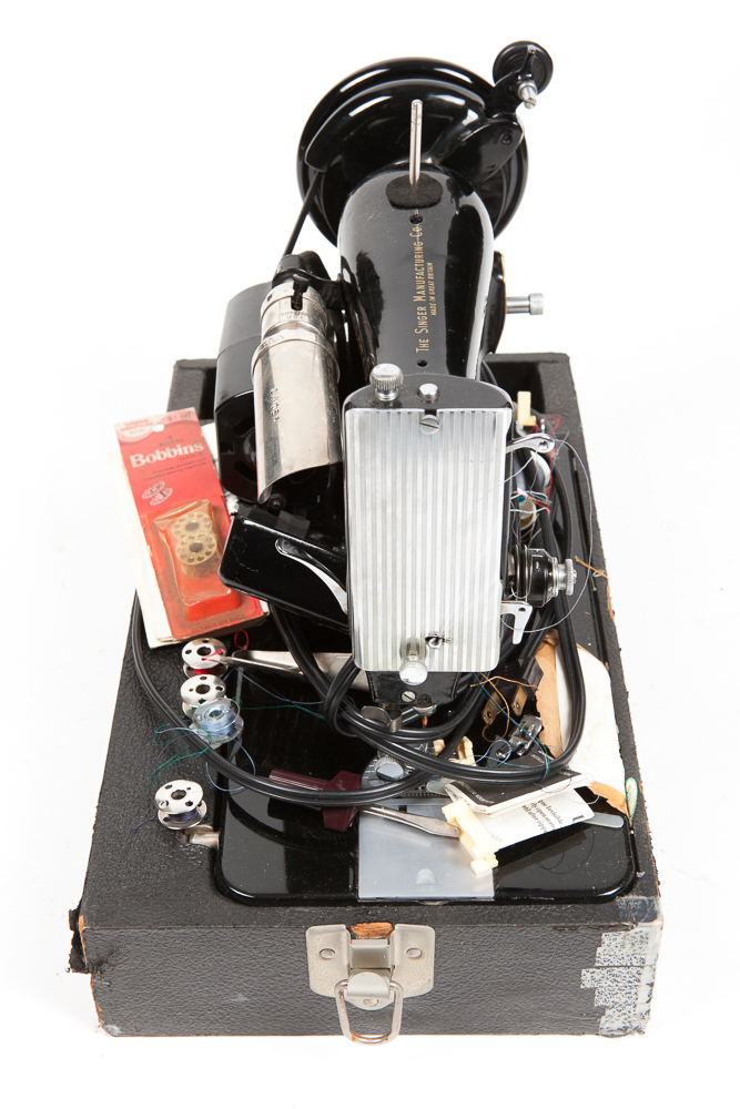 Singer "Spartan" Sewing Machine and Cut Slotted Ruler