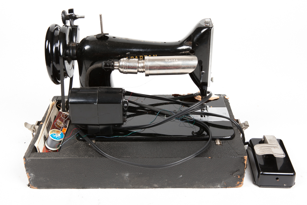 Singer "Spartan" Sewing Machine and Cut Slotted Ruler