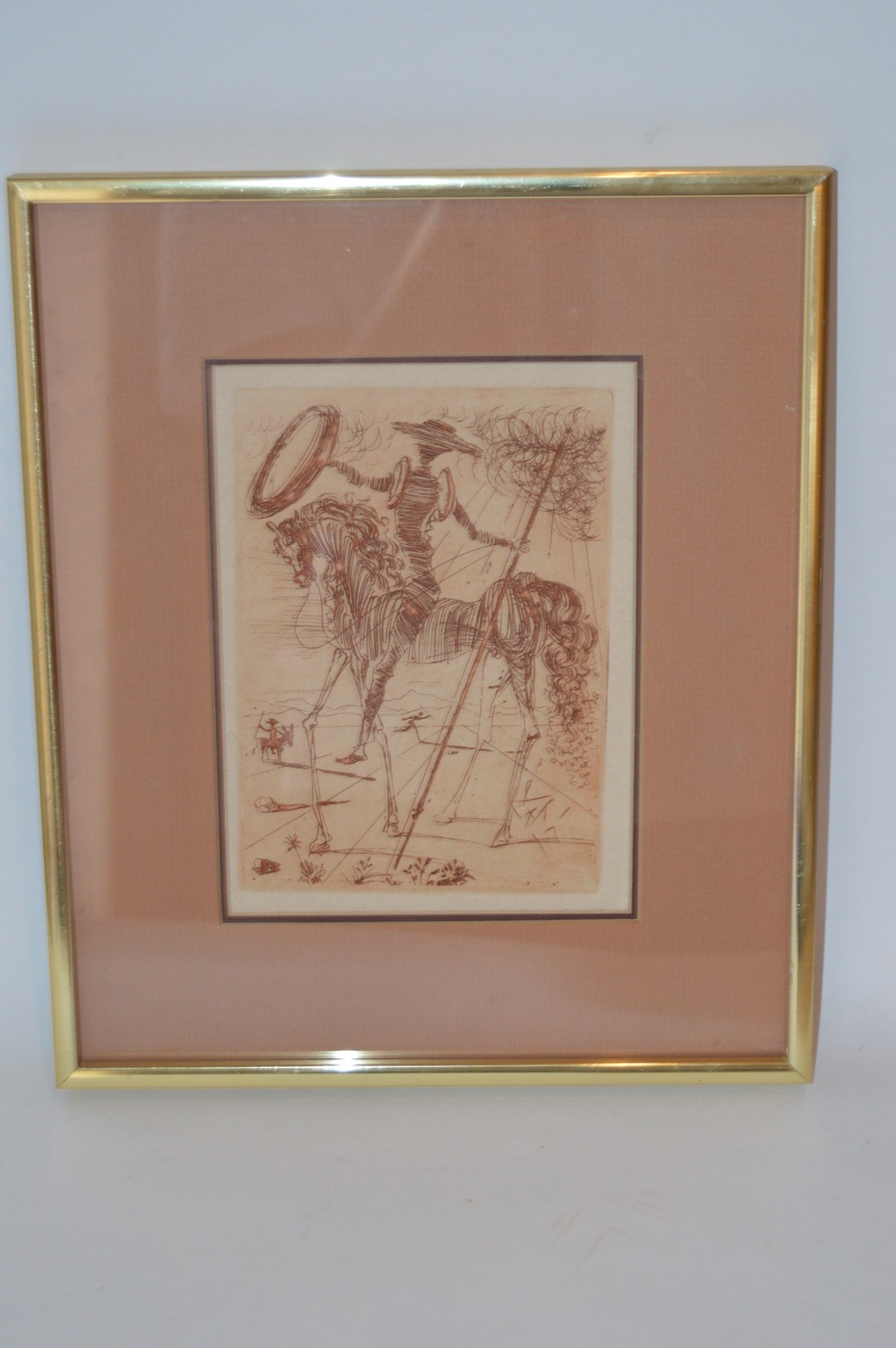 Salvador Dali Restrike Etching "Don Quixote"