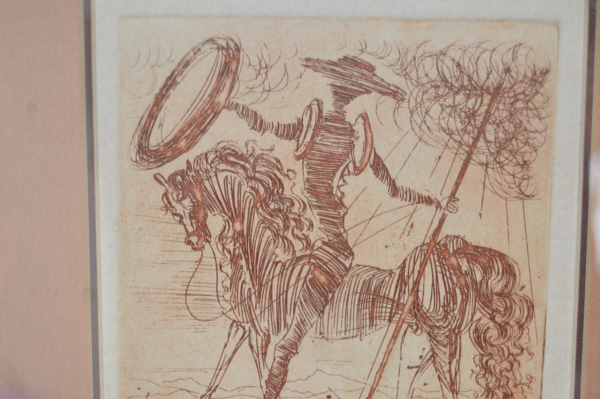 Salvador Dali Restrike Etching "Don Quixote"