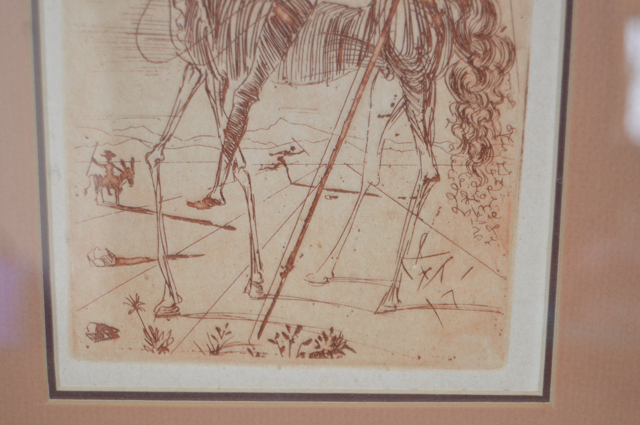 Salvador Dali Restrike Etching "Don Quixote"