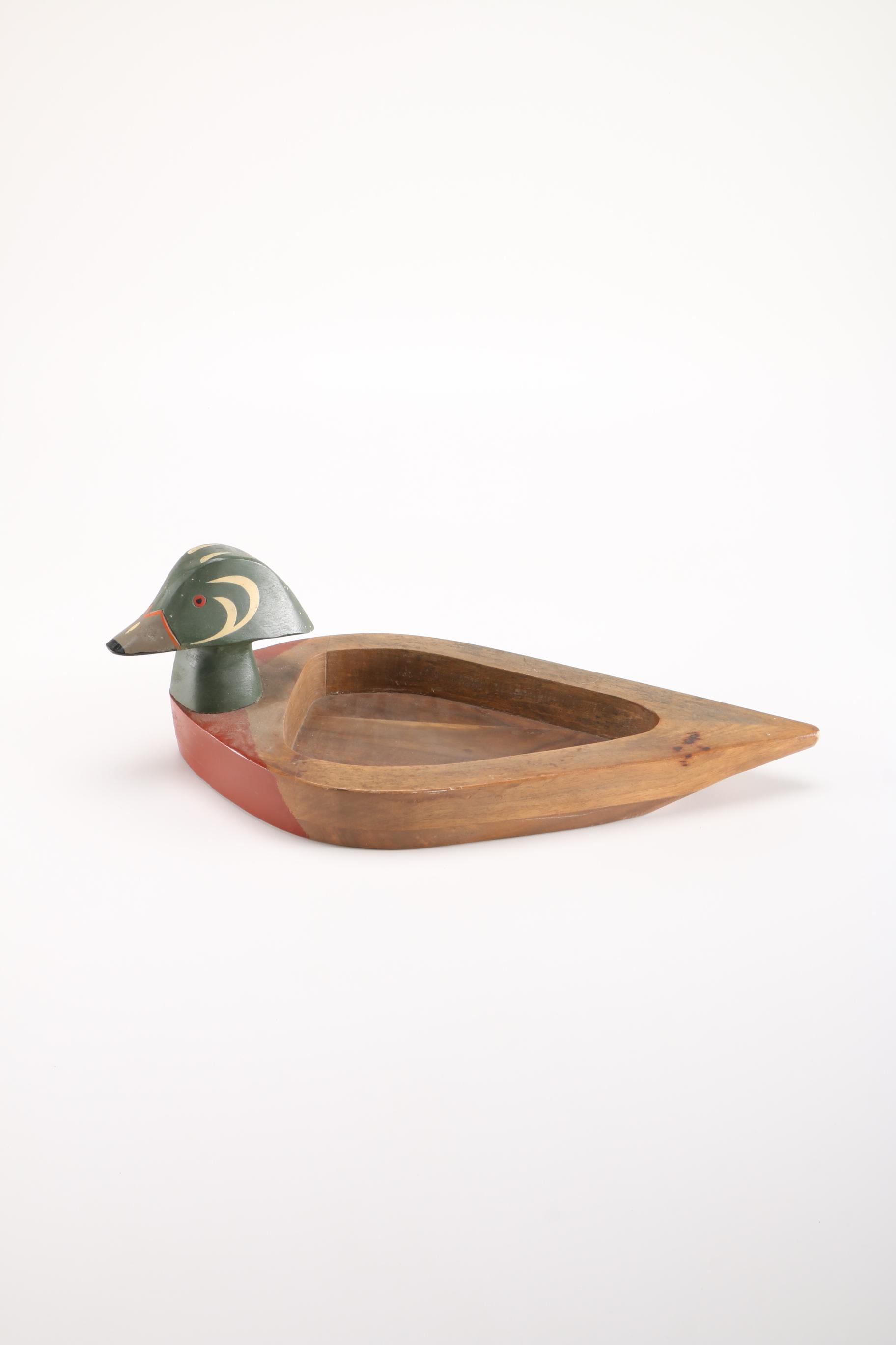 Hand Painted Wooden Duck Tray