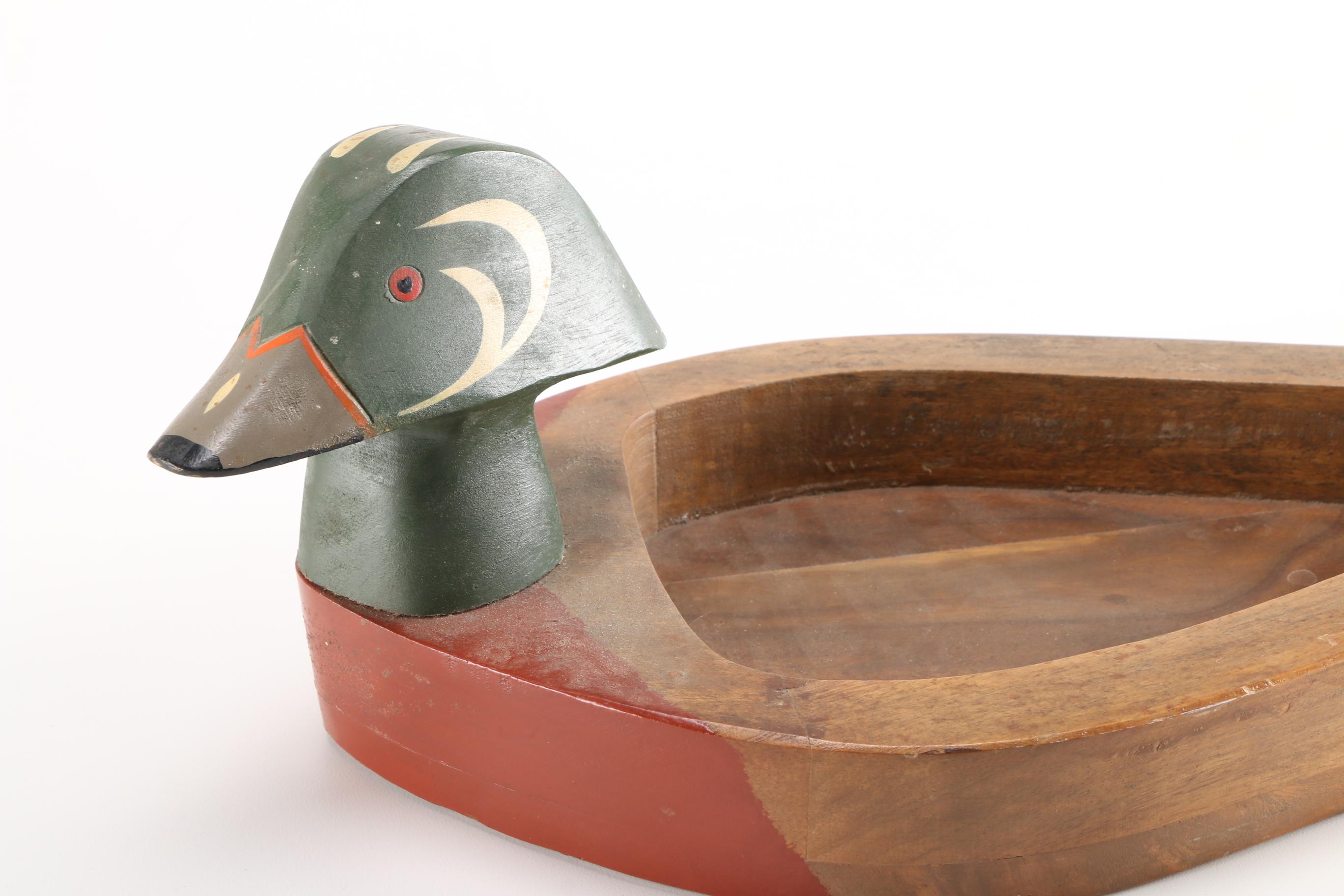 Hand Painted Wooden Duck Tray