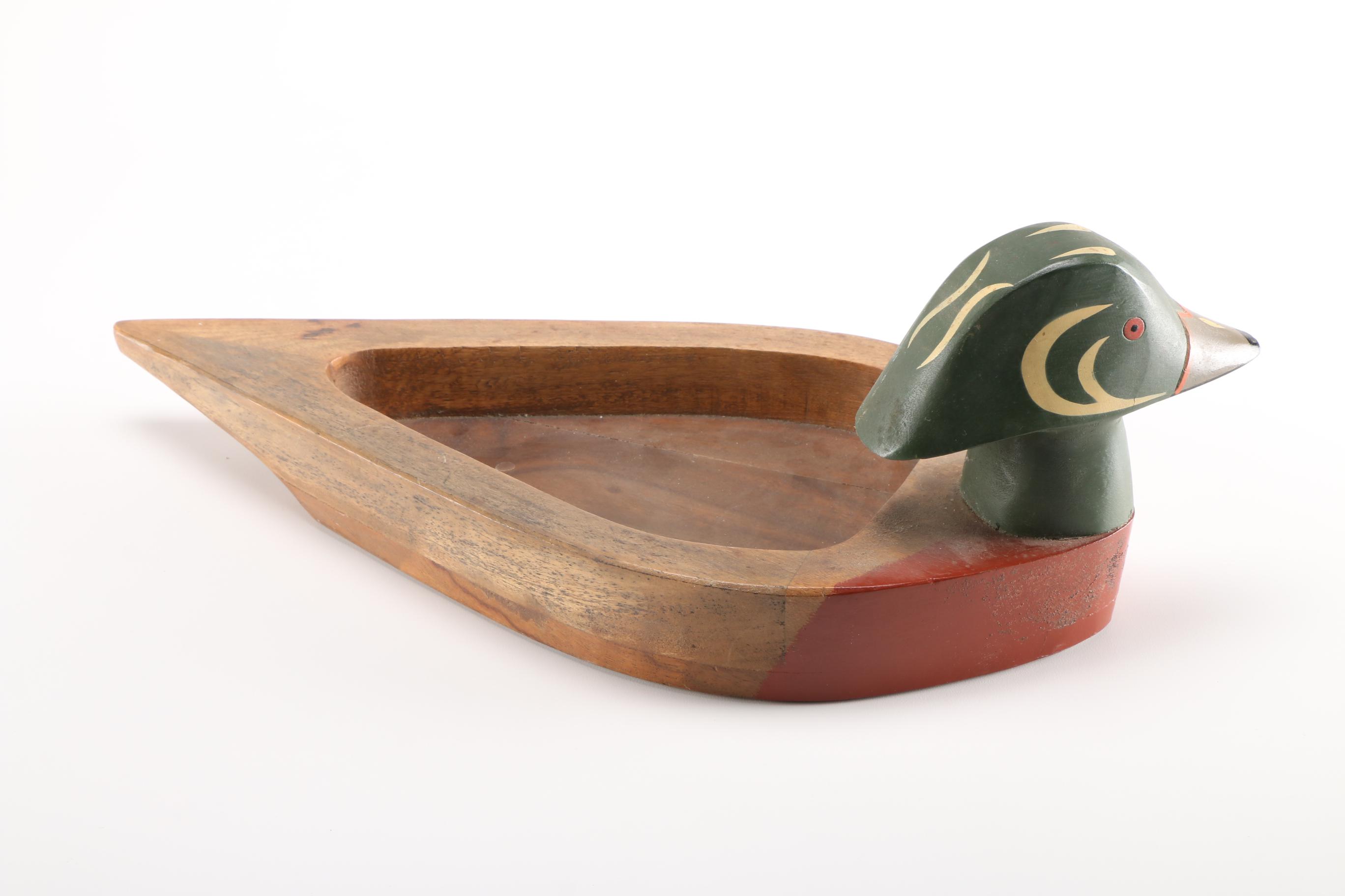 Hand Painted Wooden Duck Tray