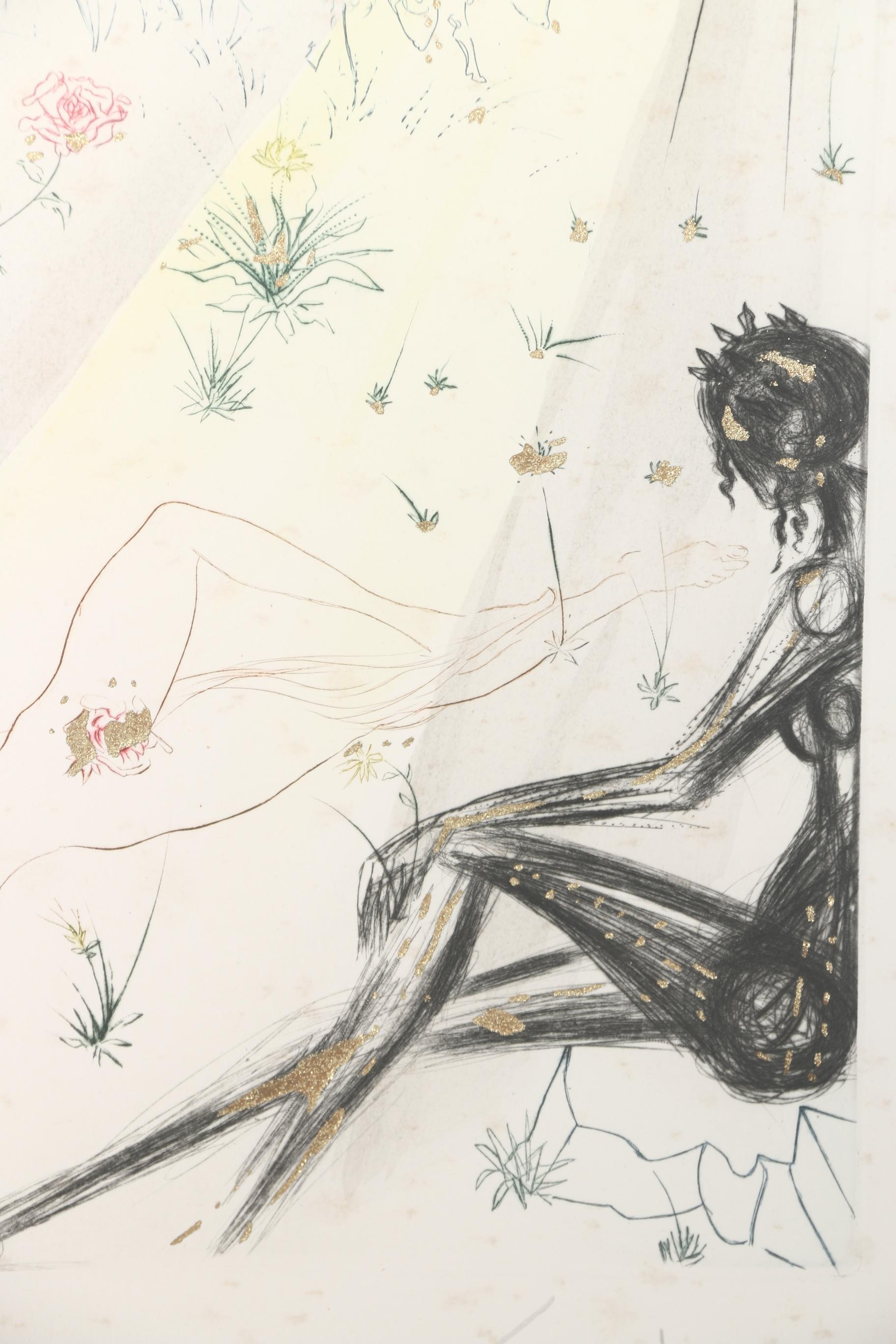 Salvador Dali Artist Proof Color Etching on Paper "The Shepherd"