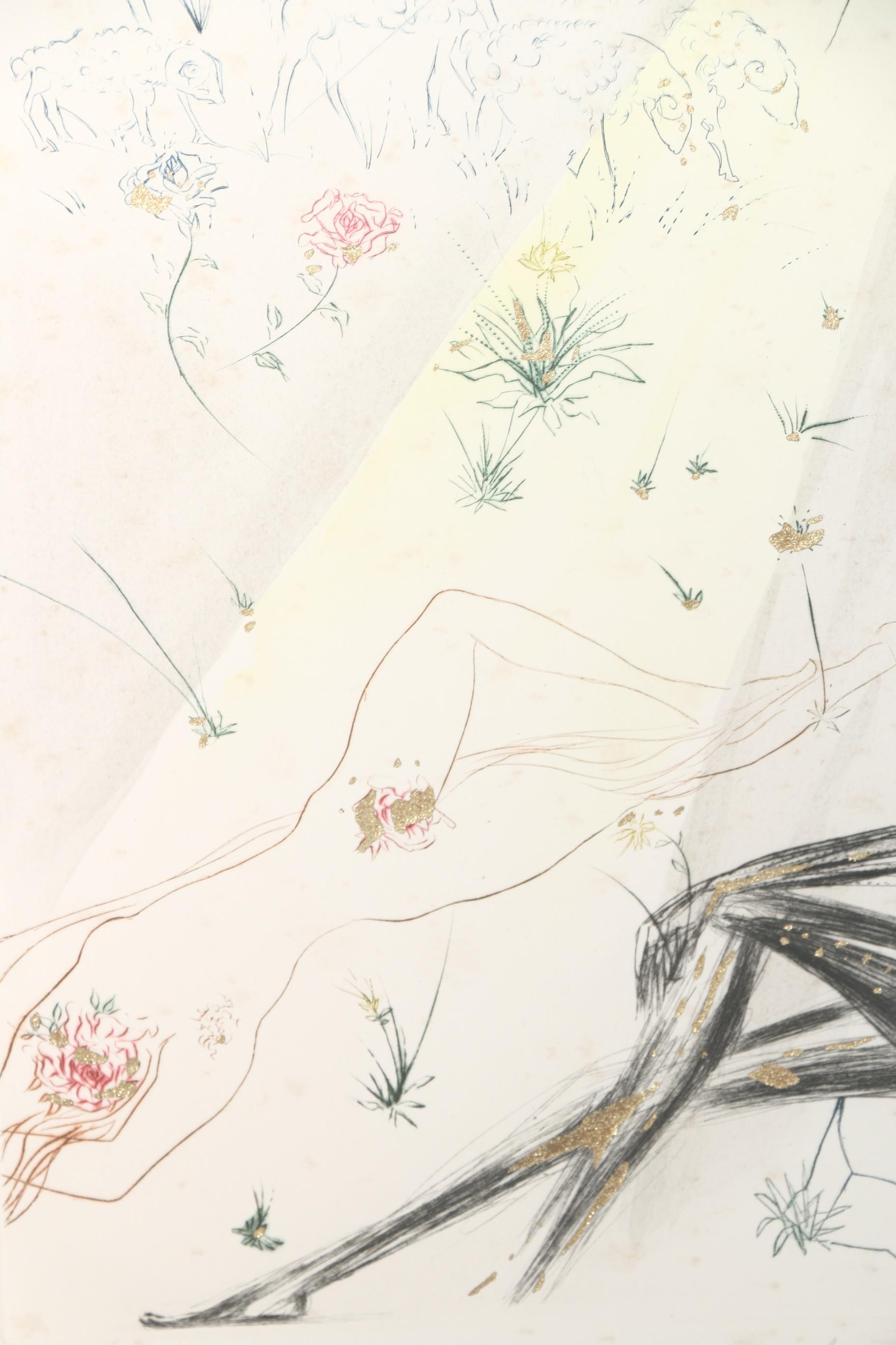 Salvador Dali Artist Proof Color Etching on Paper "The Shepherd"