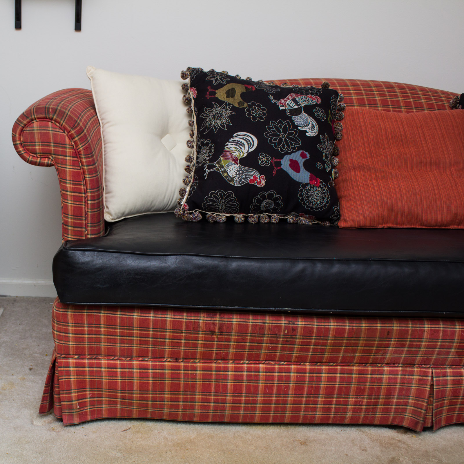 Sherrill Furniture Upholstered Plaid Sofa