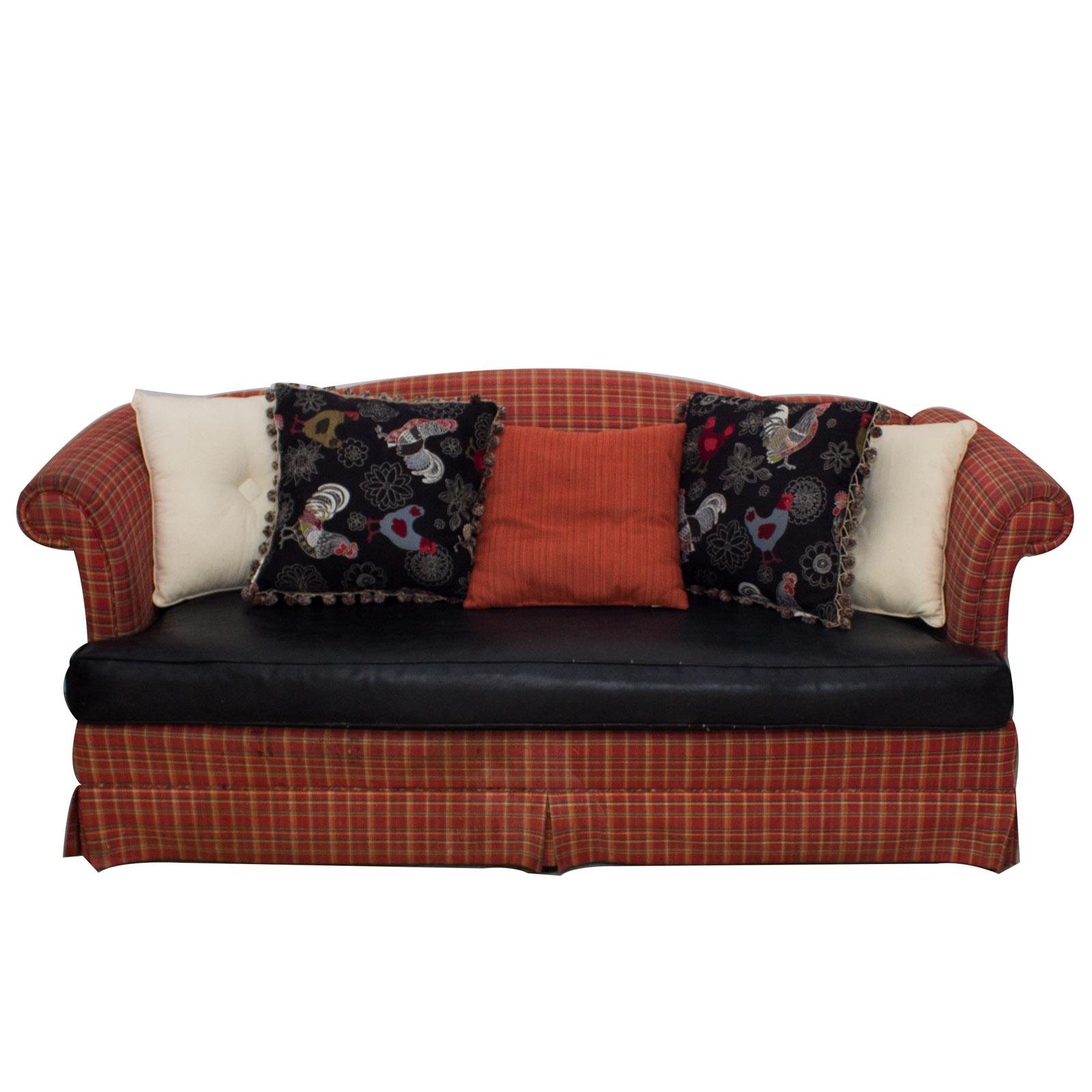 Sherrill Furniture Upholstered Plaid Sofa