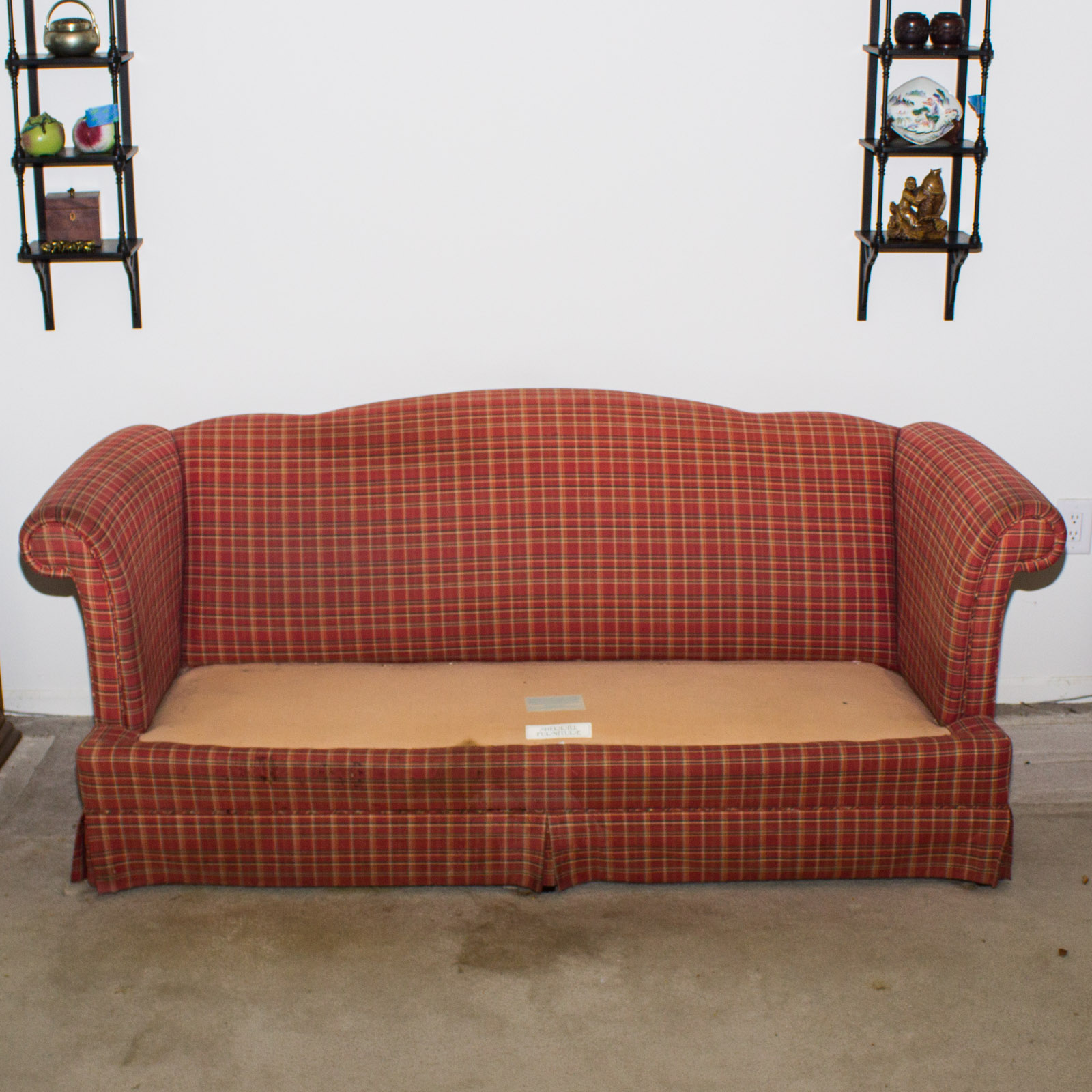 Sherrill Furniture Upholstered Plaid Sofa