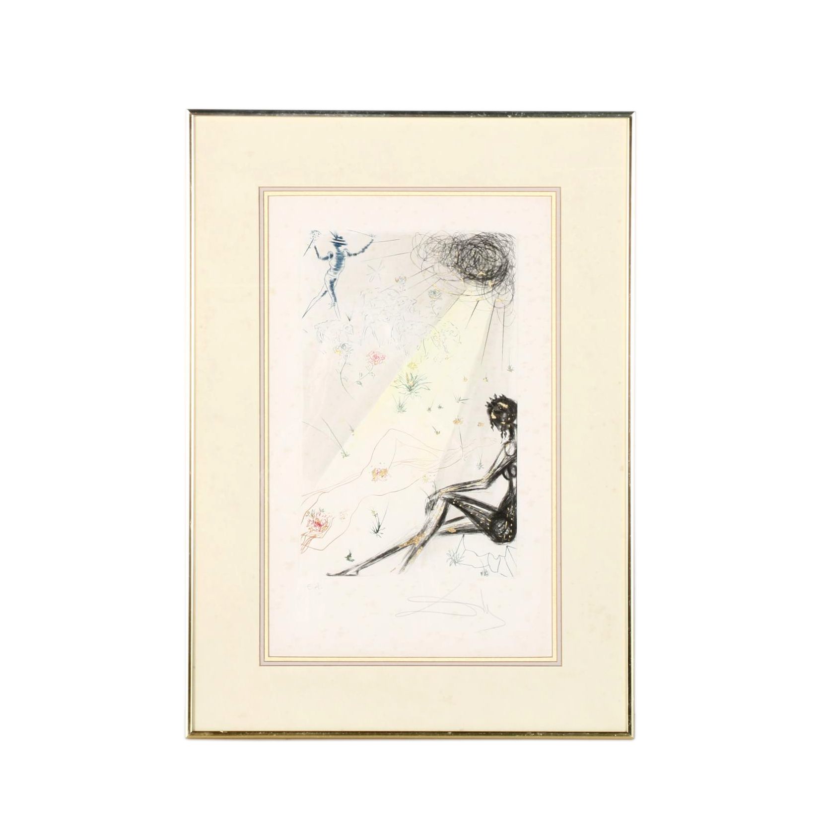 Salvador Dali Artist Proof Color Etching on Paper "The Shepherd"