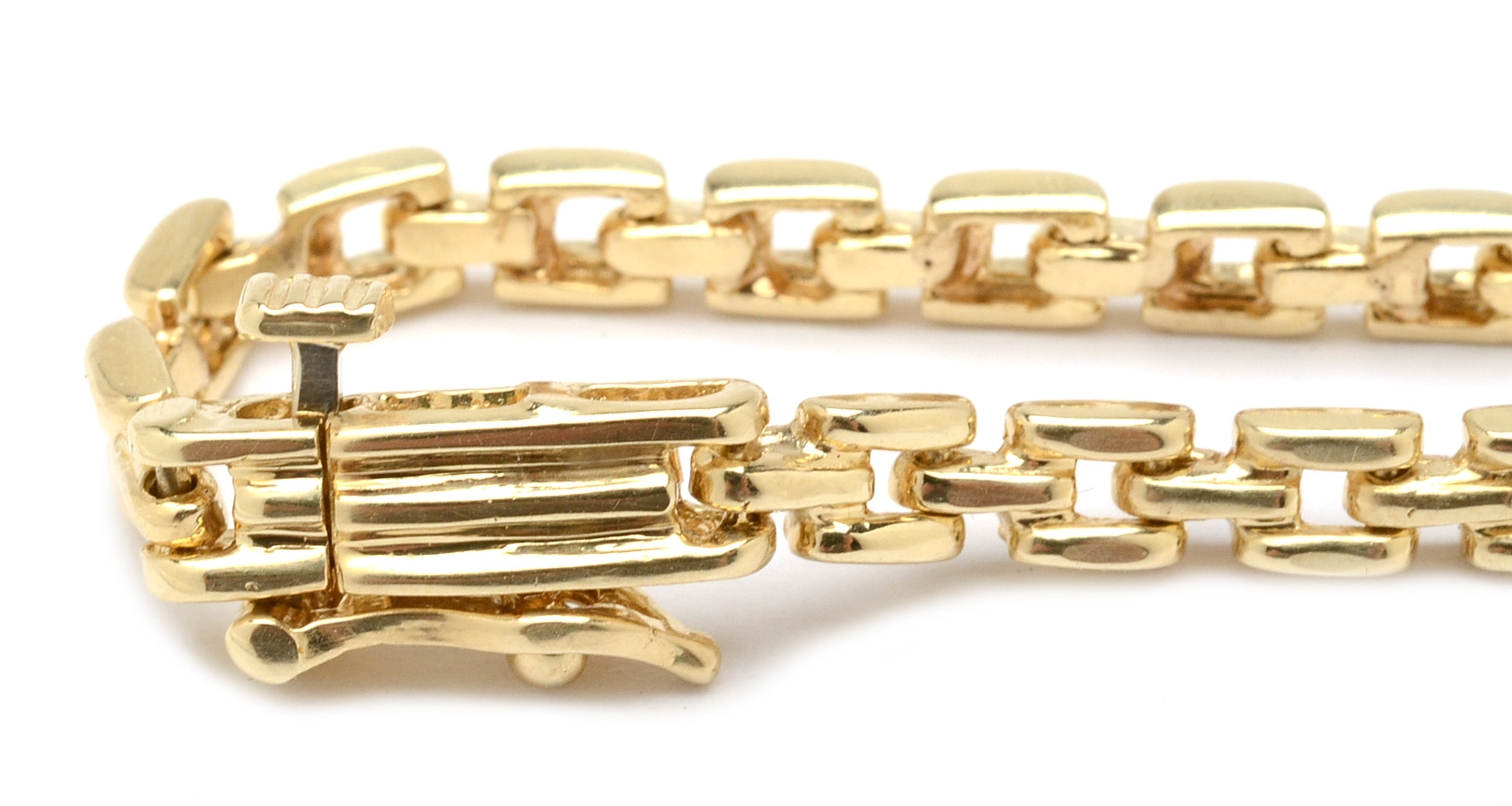 14K Yellow Gold Diamond Tanzanite Linked Bracelet