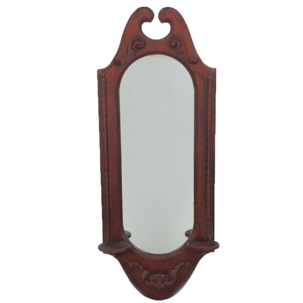 Queen Anne Inspired Oval Composite Mirror With Shelves