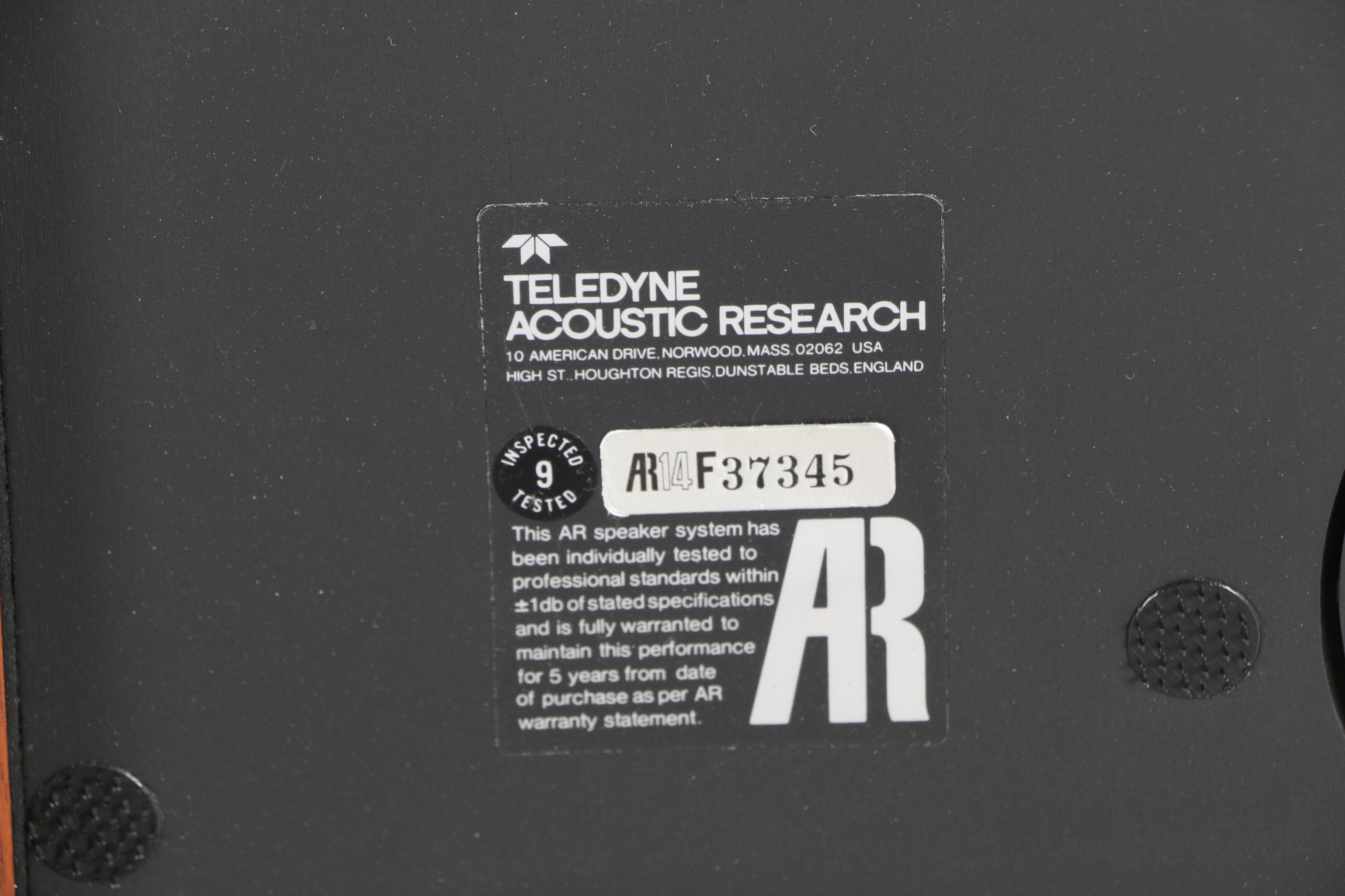 Acoustic Research AR-14 Speakers