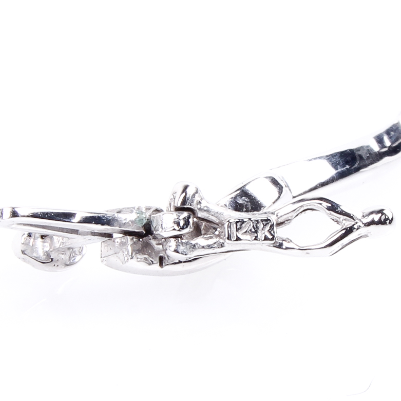 14K White Gold and Diamond Link Bracelet