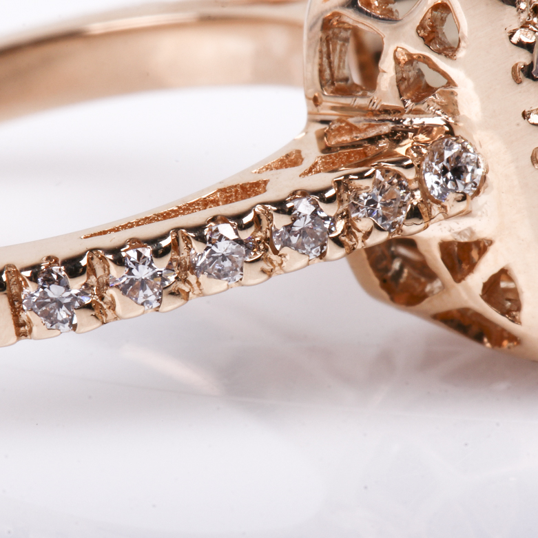 14K Yellow Gold, Aquamarine, and Diamond Cocktail Ring