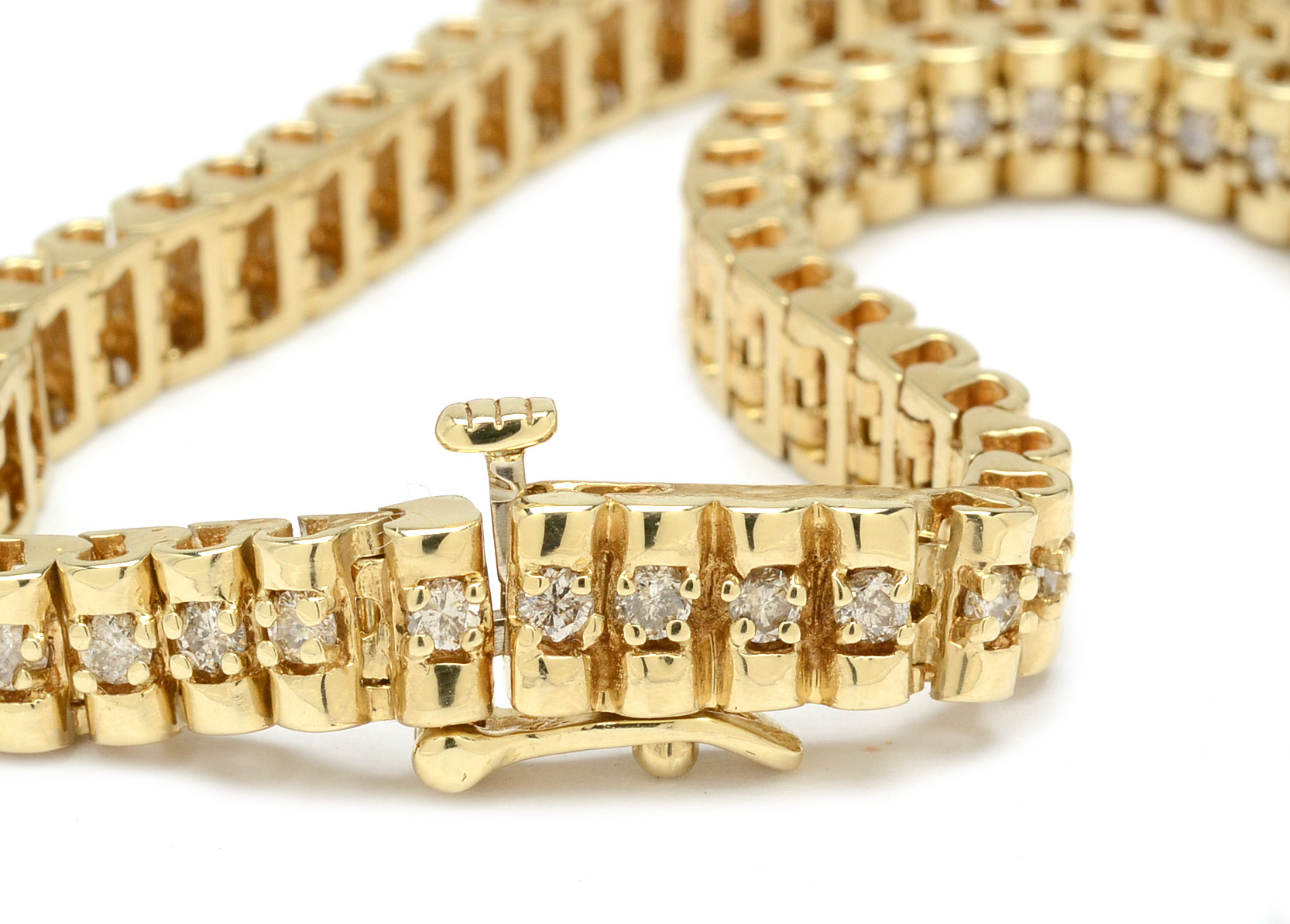 14K Yellow Gold Diamond Linked Bracelet