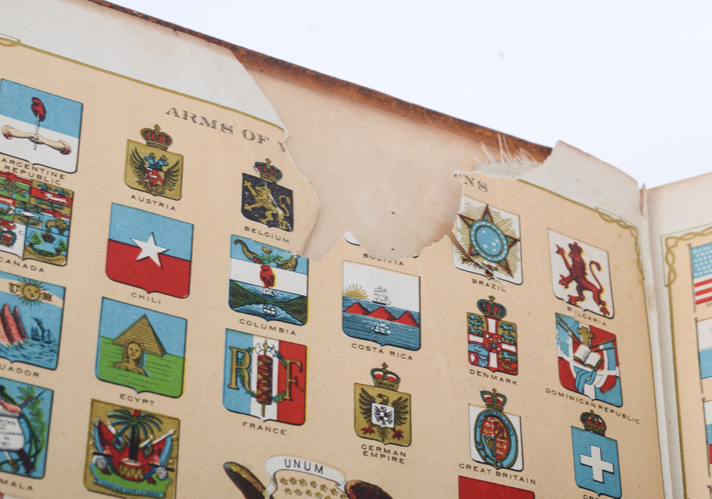 1913 Leatherbound Websters  Dictionary with Illustrations