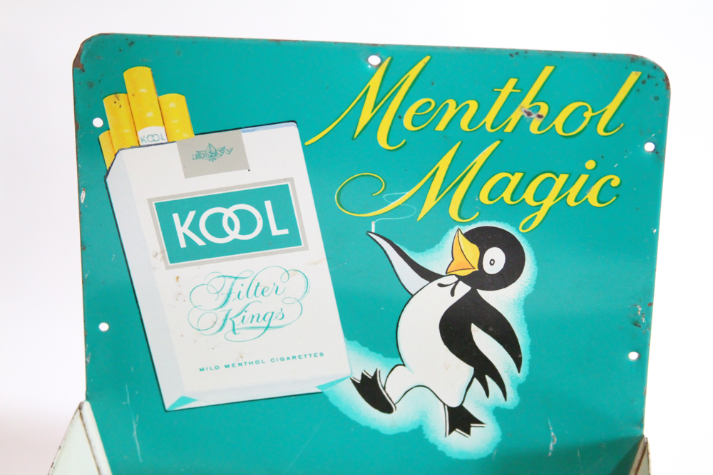 Vintage Metal Kool Cigarette Wall Shelf