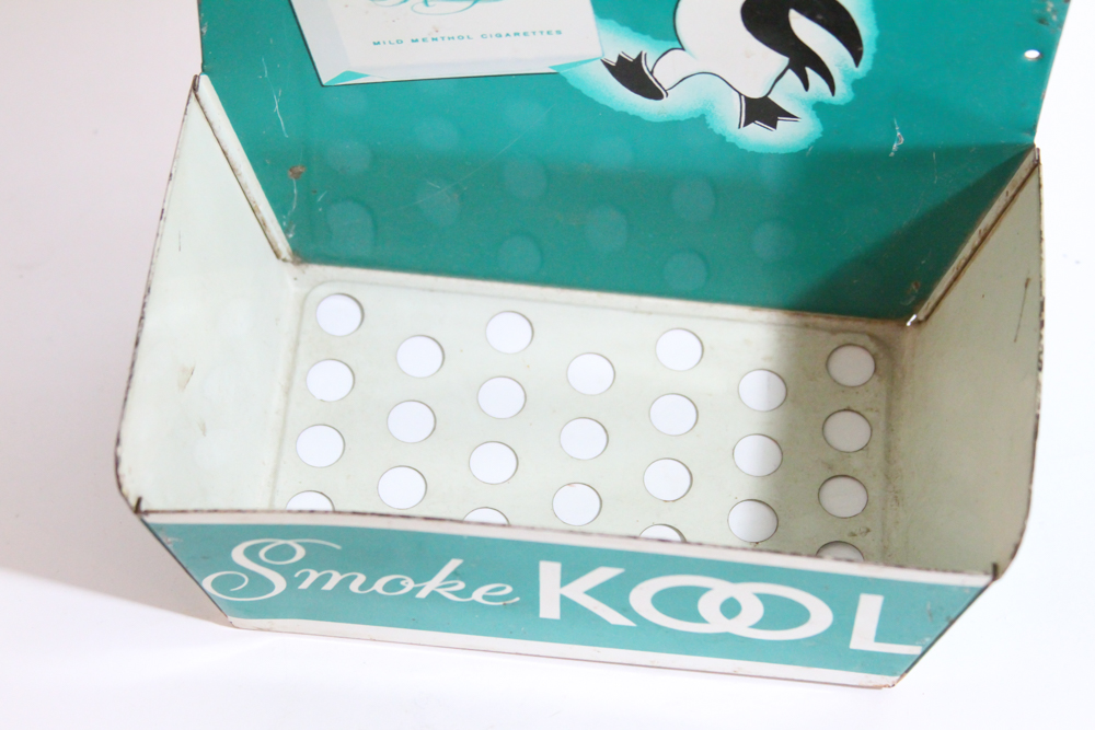 Vintage Metal Kool Cigarette Wall Shelf