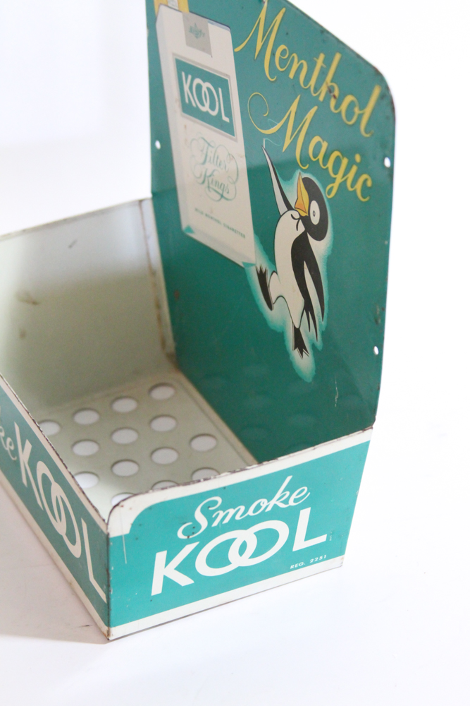 Vintage Metal Kool Cigarette Wall Shelf