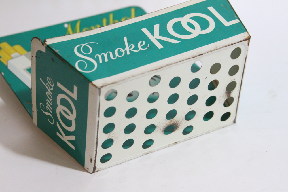 Vintage Metal Kool Cigarette Wall Shelf