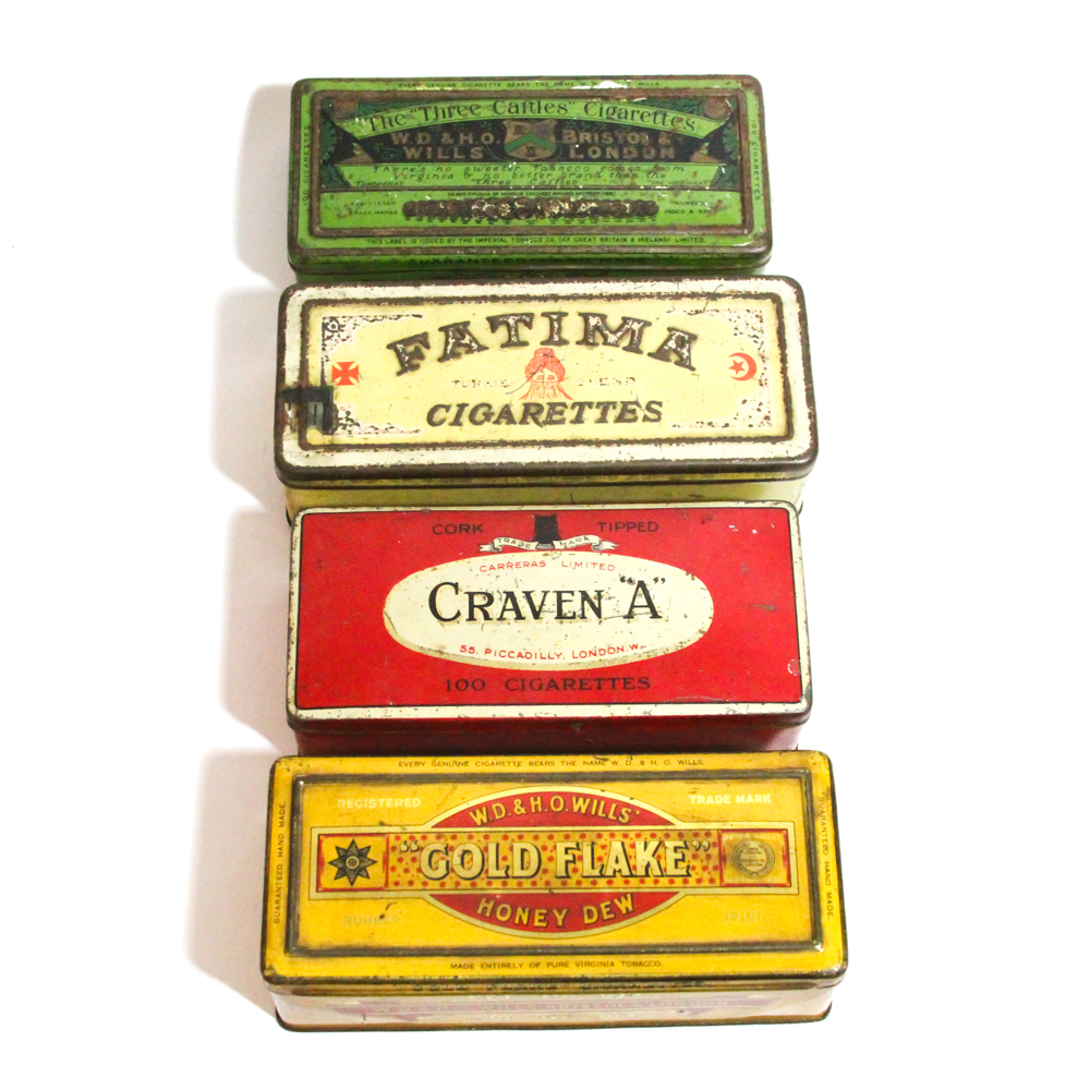 Vintage Cigarette Tins Featuring Carreras Craven "A"