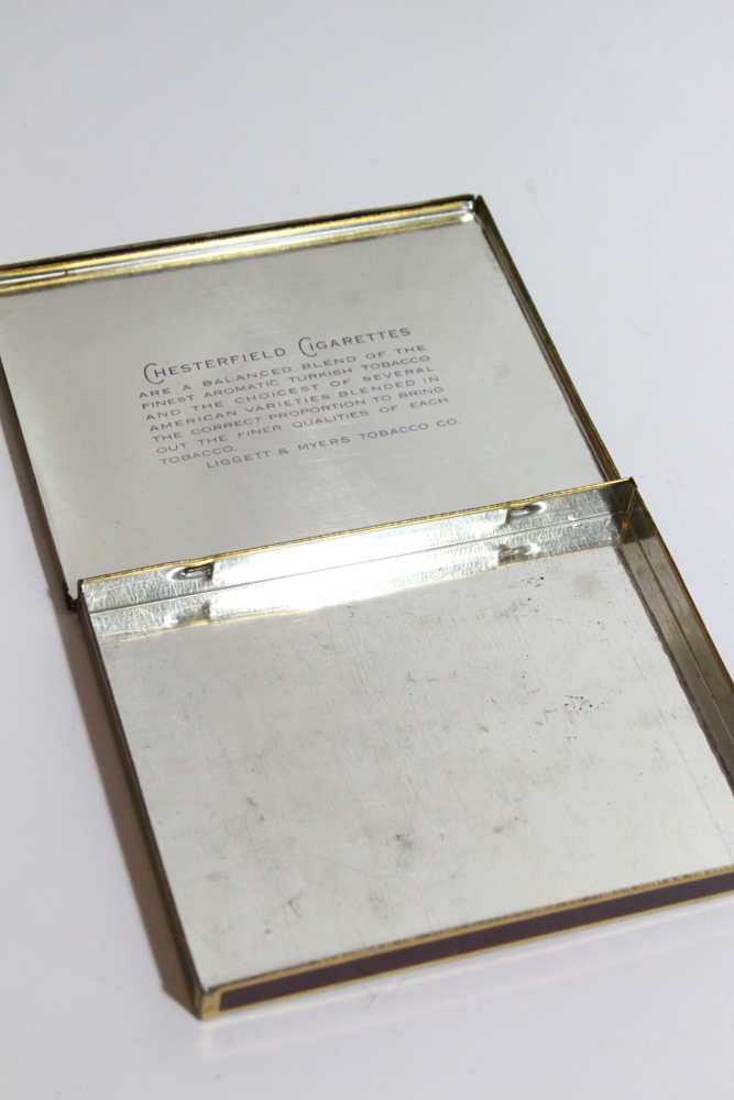 Vintage Folk Art Chesterfield Cigarette Tin