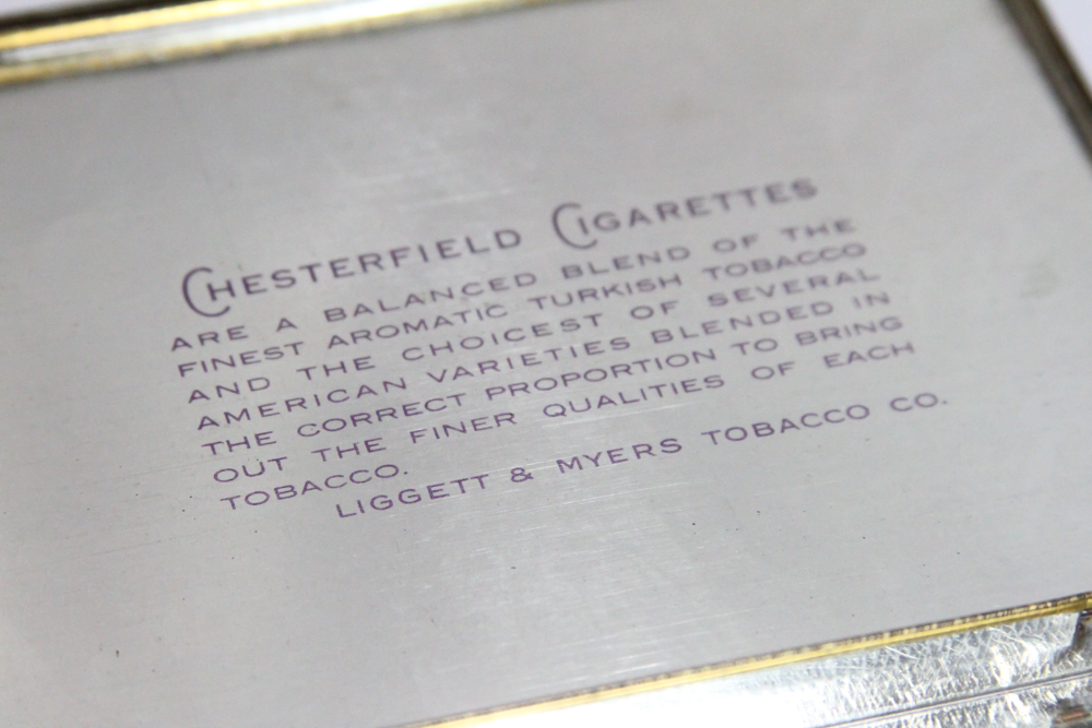 Vintage Folk Art Chesterfield Cigarette Tin