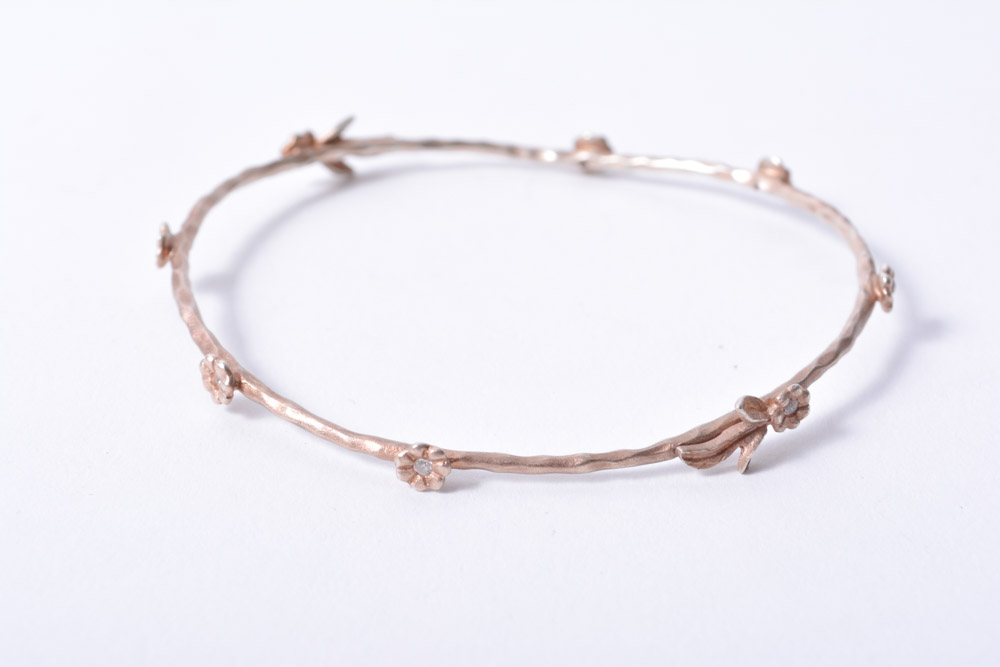 Gold Over Sterling Silver Bangle Bracelets and Hoop Drop Earrings