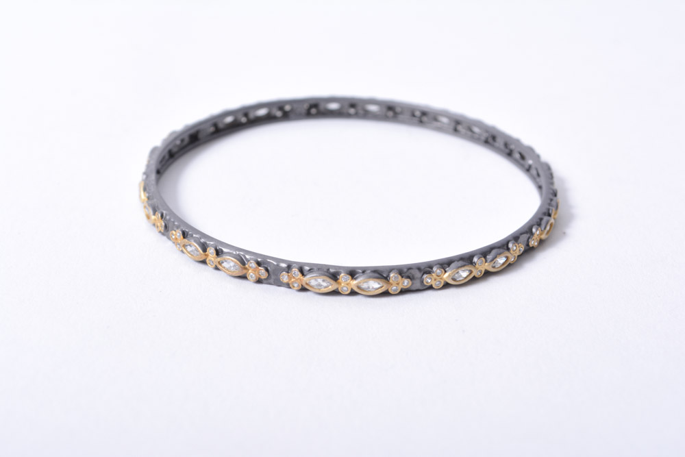 Gold Over Sterling Silver Bangle Bracelets and Hoop Drop Earrings