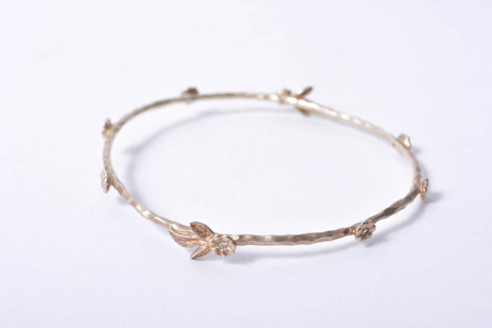 Gold Over Sterling Silver Bangle Bracelets and Hoop Drop Earrings