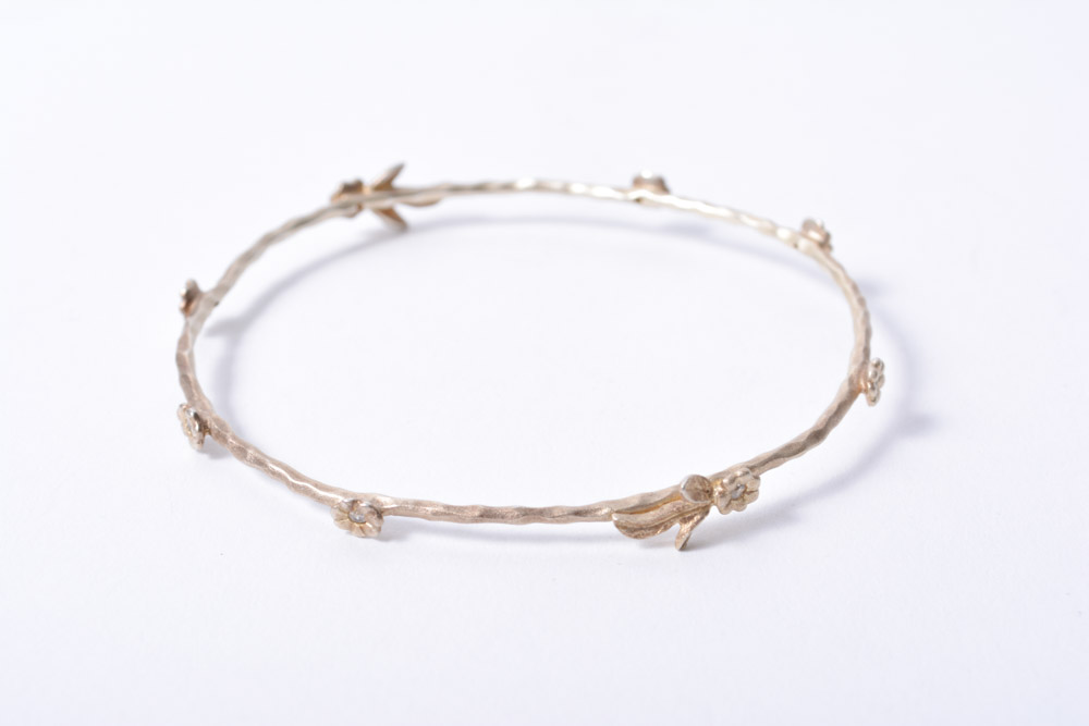 Gold Over Sterling Silver Bangle Bracelets and Hoop Drop Earrings