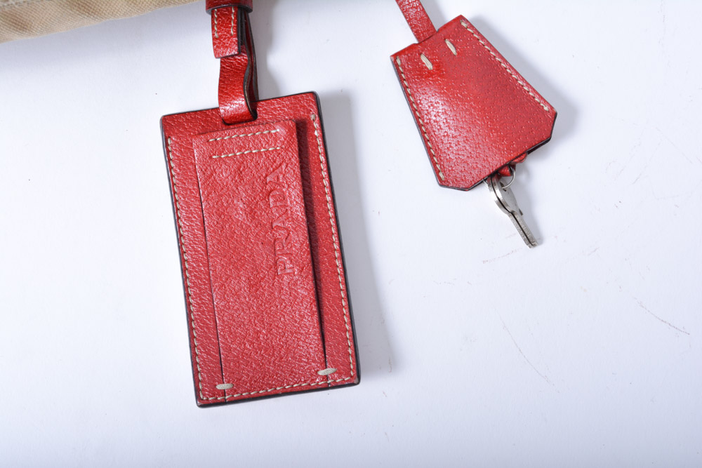 Prada Bowling Bag Handbag with Lock and Key