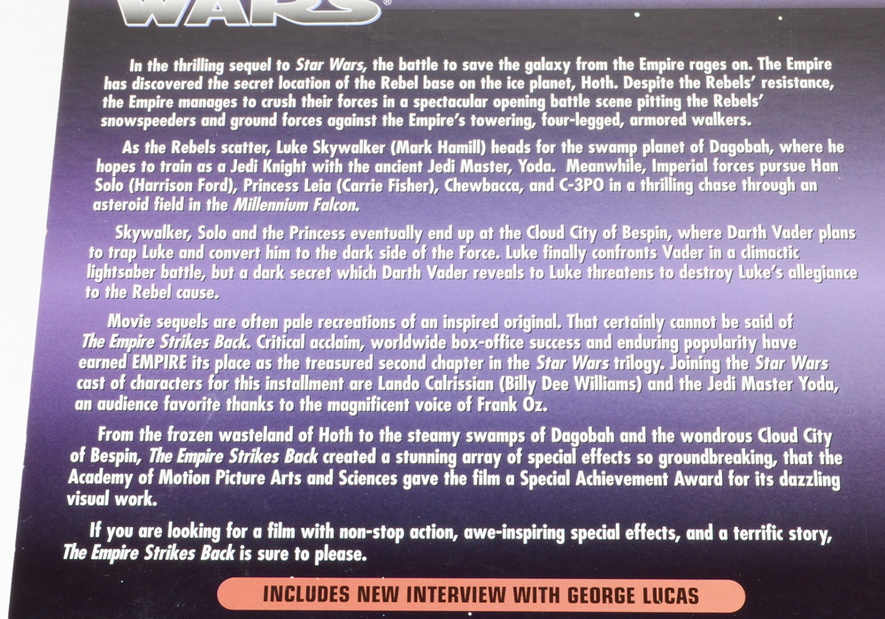 "Star Wars V: Empire Strikes Back" Widescreen Edition LaserDisc