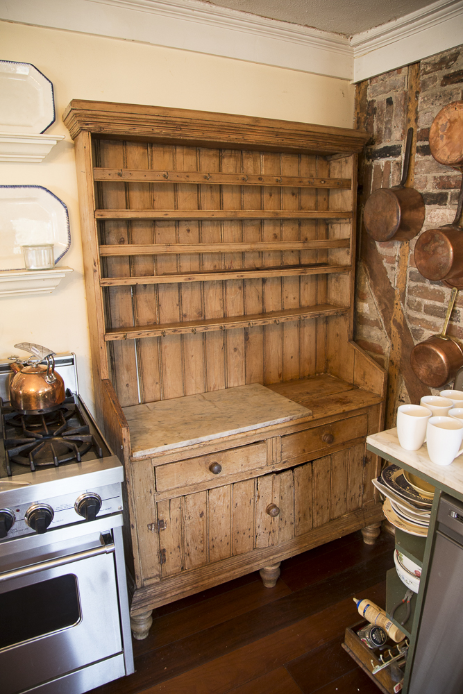 Antique Pine Welsh Dresser With Marble Top
