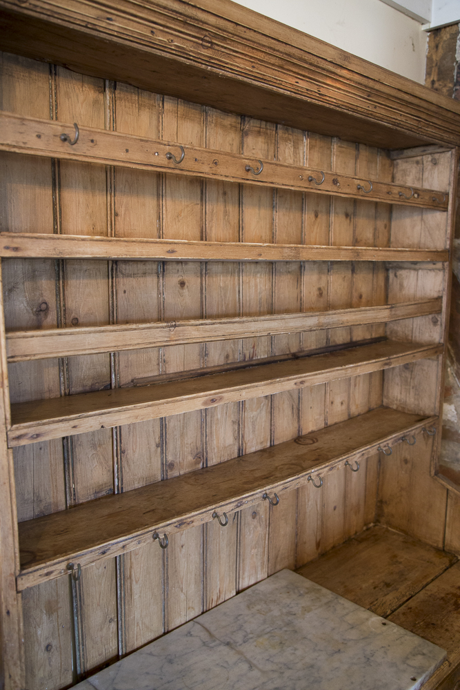 Antique Pine Welsh Dresser With Marble Top