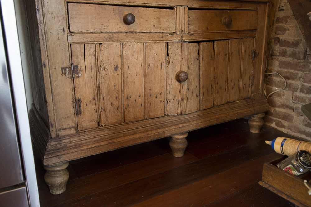 Antique Pine Welsh Dresser With Marble Top