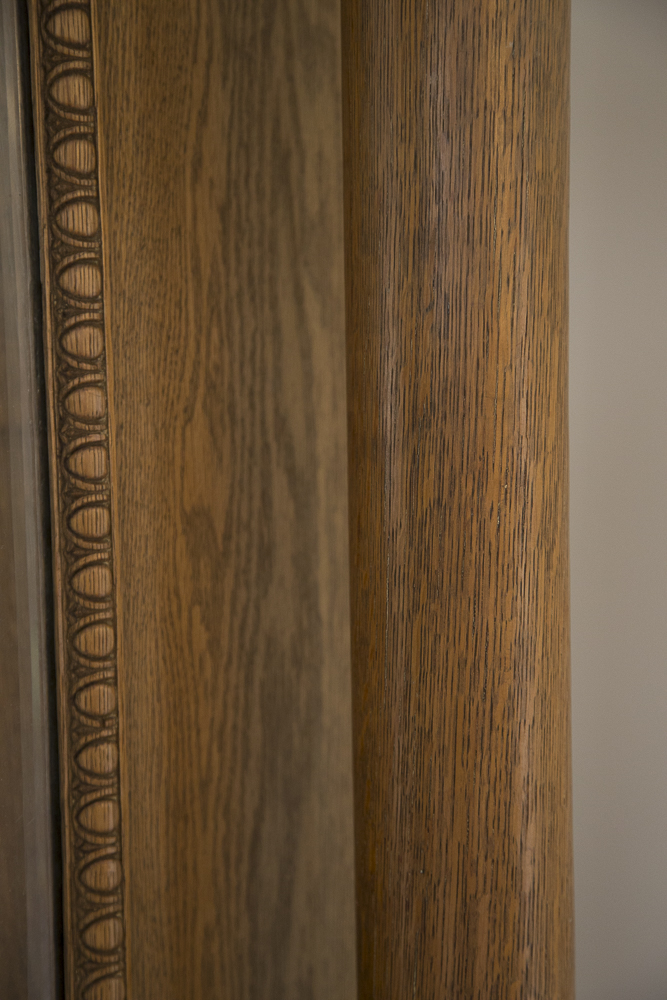 Federal Style Oak Framed Pier Mirror With Bench