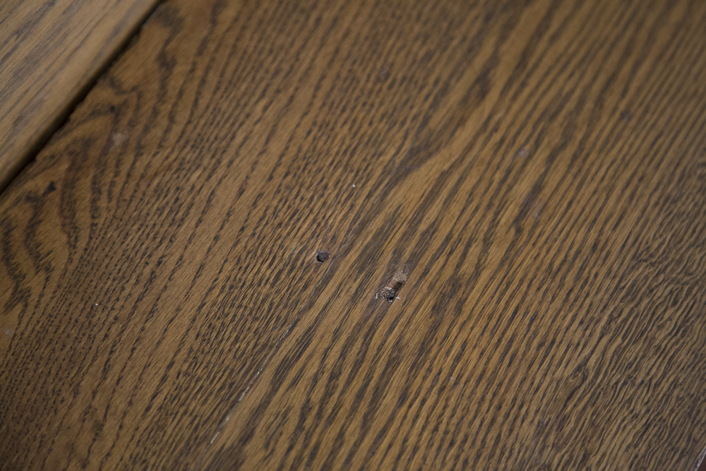 Federal Style Oak Framed Pier Mirror With Bench