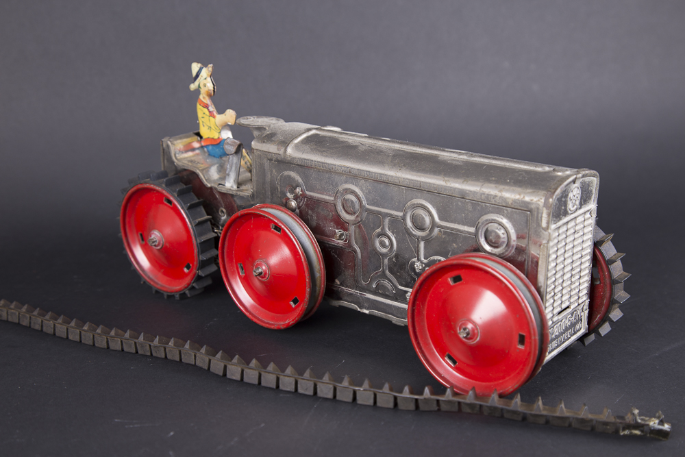 Vintage Marx Six Wheel Friction Climbing Tractor Toy