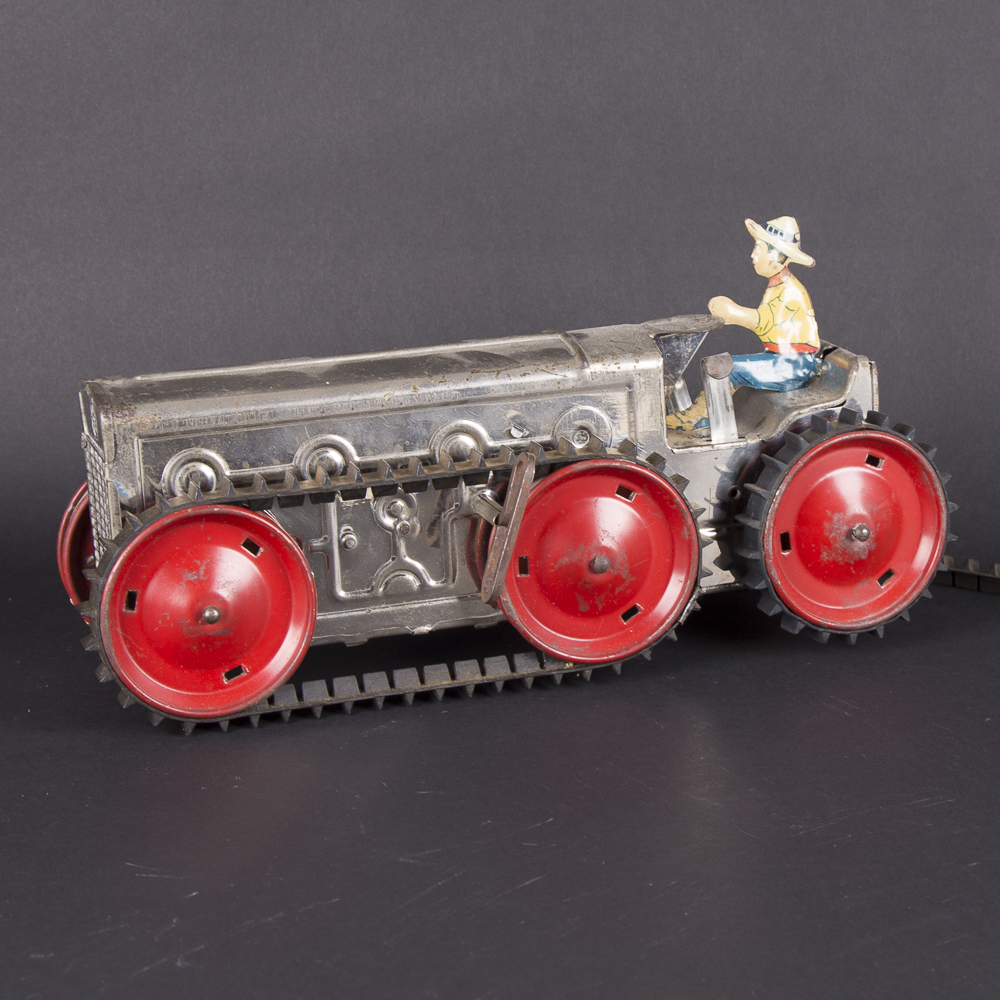 Vintage Marx Six Wheel Friction Climbing Tractor Toy