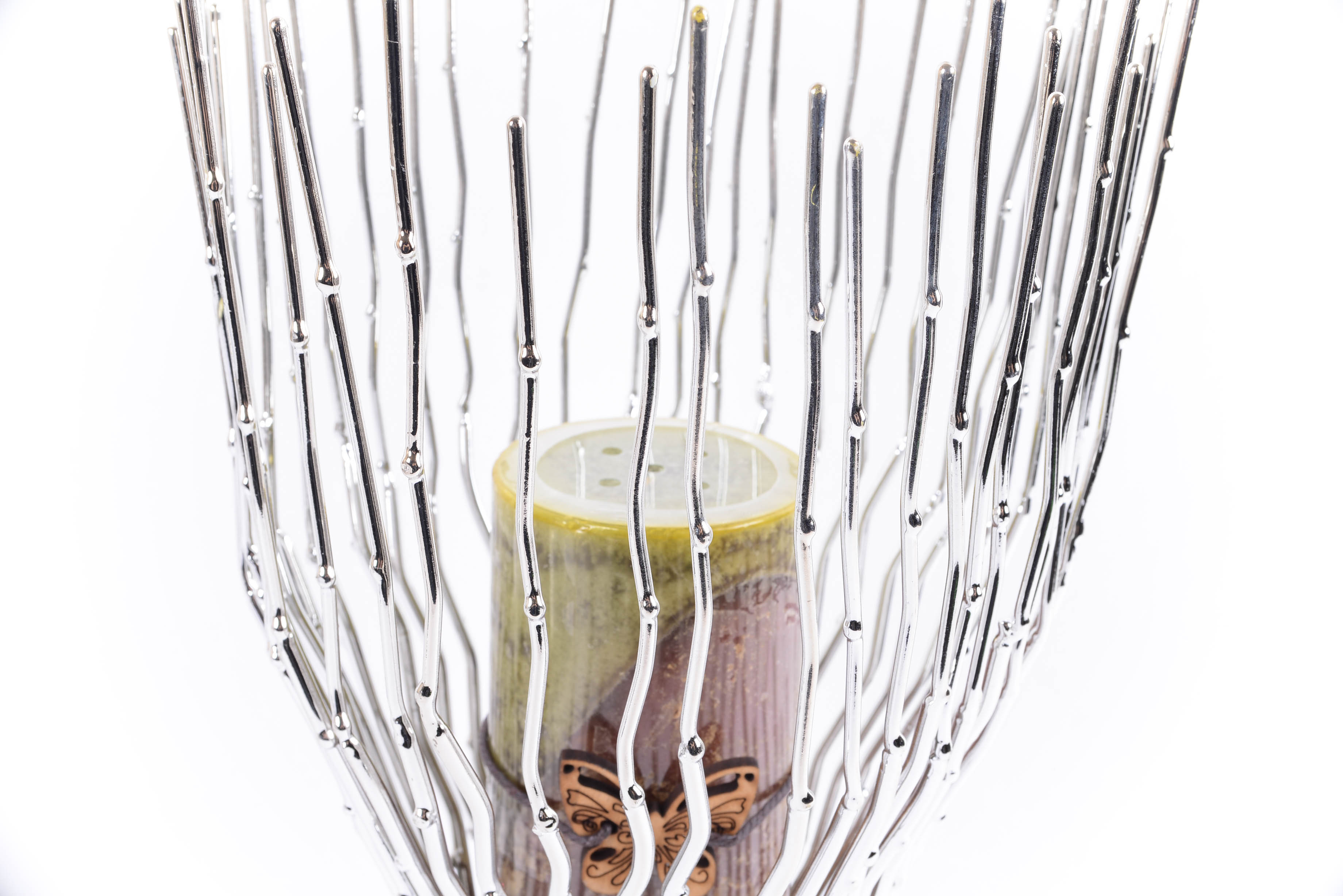 Modernist Tree Branch Form Silver Tone Candleholder with Modern Candleholders